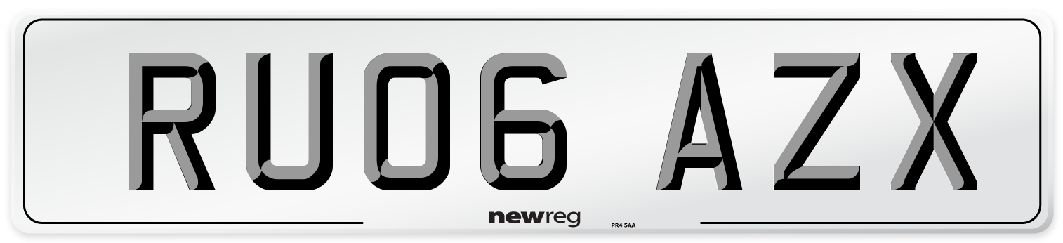 RU06 AZX Number Plate from New Reg